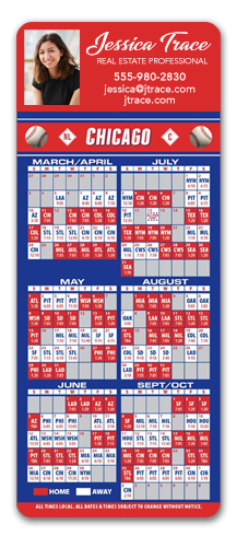 Magnetic Baseball Schedule with Laminated Business Card