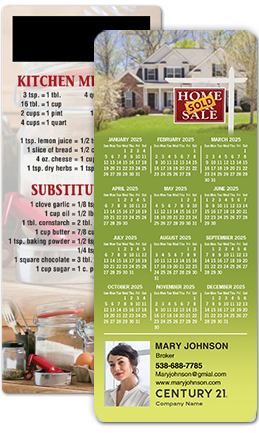 Custom calendar magnets for real estate marketing and promotional give-awayss