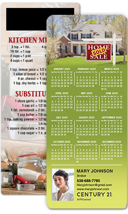 Custom calendar magnets for real estate marketing and promotional give-awayss