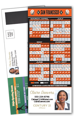 Magnetic Real Estate Baseball Schedule Self-Mailer