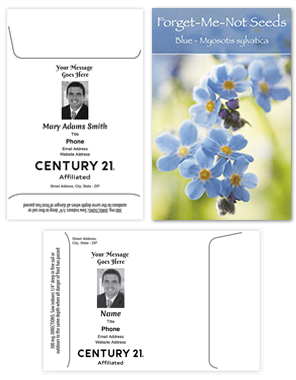 Black Ink Customized Seed Packets for Real Estate Agent Promotion | RealEstateCalendars.com