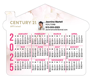 Small calendar magnets for realtors in 2025 house shaped