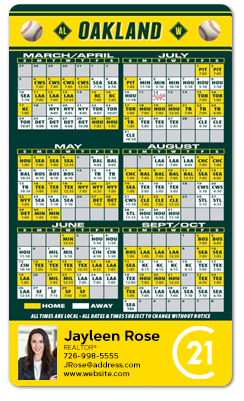 Full-Magnet Custom-Imprinted Real Estate Baseball Schedule