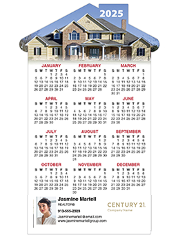 Large calendar magnets for realtors in 2025 house shaped