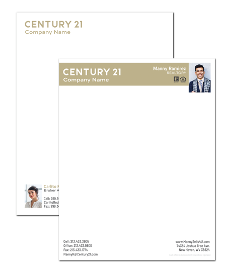 Sample Century 21 Real Estate Letterhead