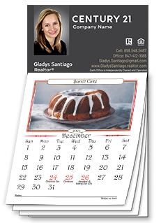 Recipe realestate calendar promotional item for buyers agent realtors