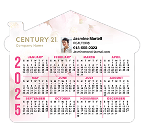 Small calendar magnets for realtors in 2025 house shaped