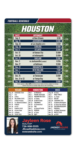 Full Magnet 3.5'' x 6'' Football Schedule| RealEstateCalendars.com