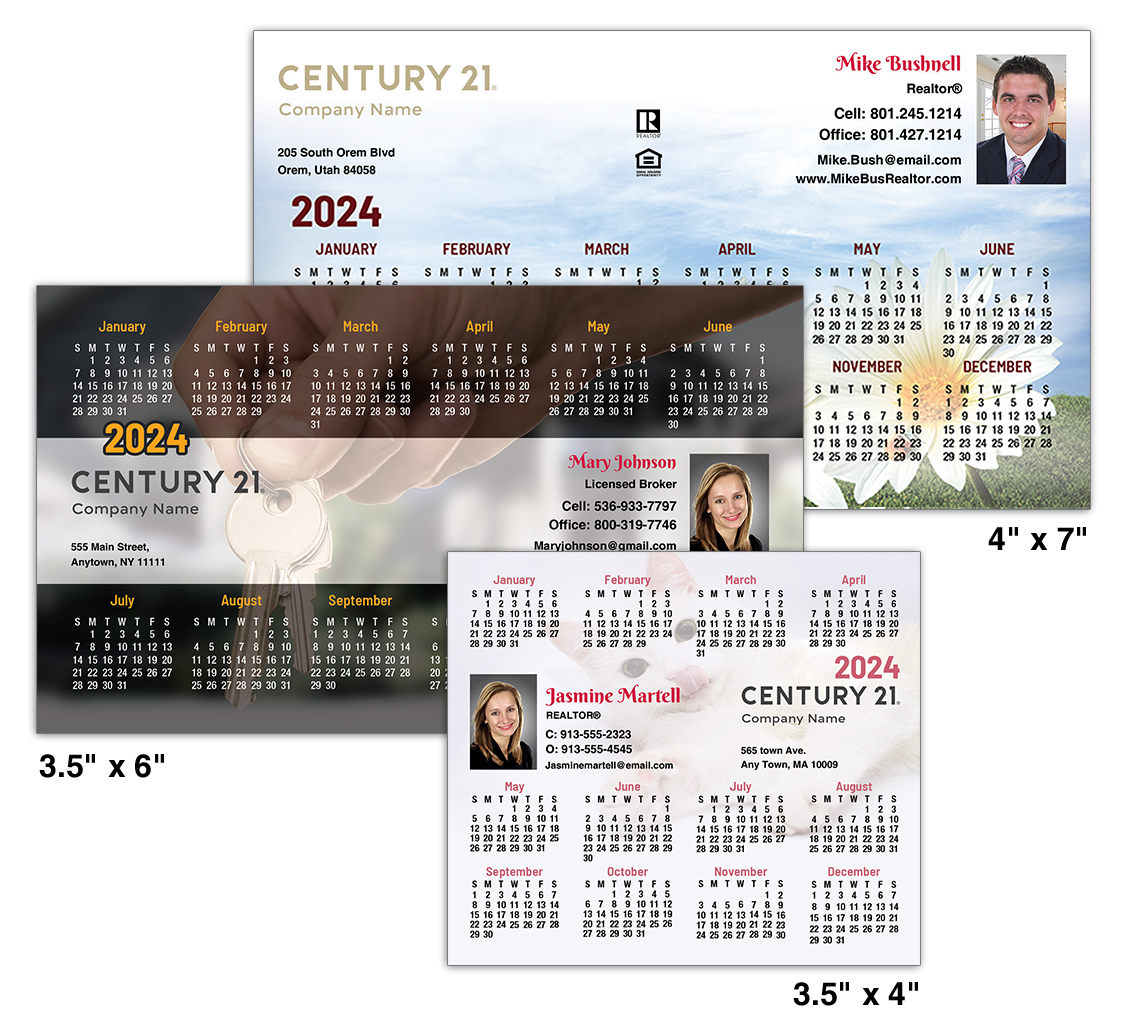 Full color custom real estate marketing calendar magnets