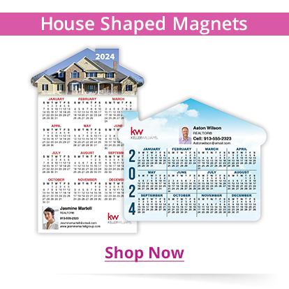 House shaped refrigerator magnets with 2025 calendar