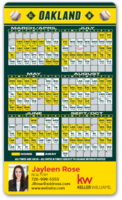 Full-Magnet Custom-Imprinted Real Estate Baseball Schedule