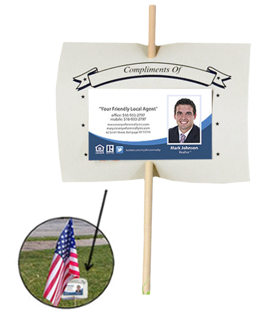 Real Estate Lawn Flag Business Card Riders | RealEstateCalendars.com