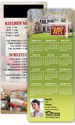 Custom calendar magnets for real estate marketing and promotional give-awayss