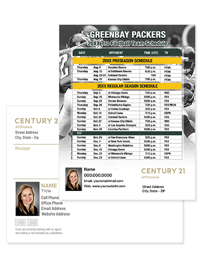 Custom Green Bay Packers Football Schedule Magnets