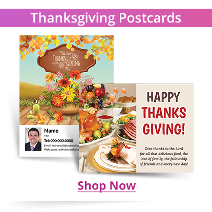 Independent Realtor Thanksgiving PostCards